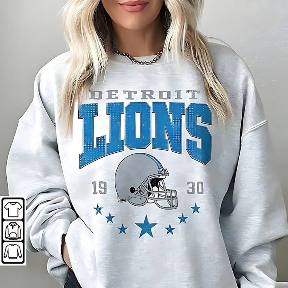 Detroit Lions Football Crewneck Sweatshirt NFL Lions Retro Fan Gift 79